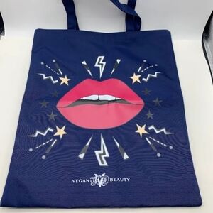 KVD Navy Tote with Pink Lips Design